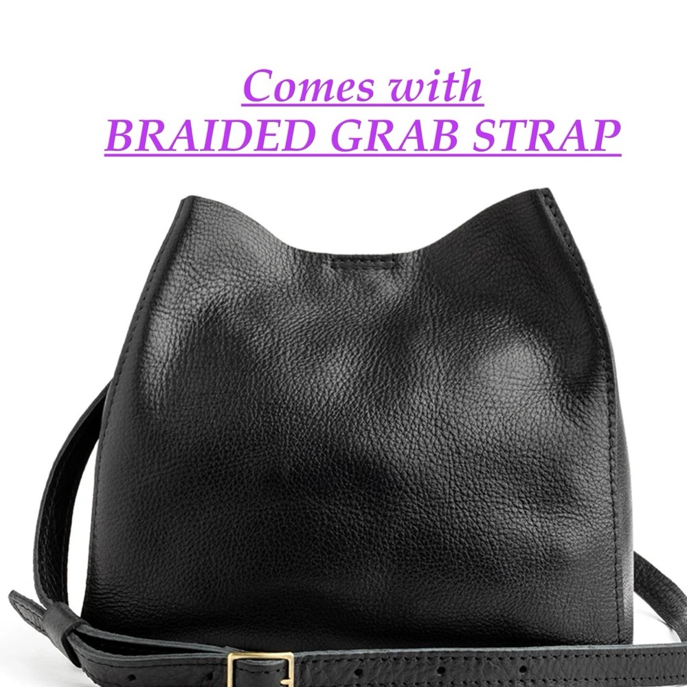 🦋PLG Butterfly Bucket Bag — Pebbled Black